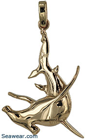 14kt hammerhead shark jewelry pendant