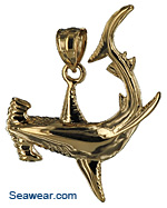gold hammerhead shark pendant