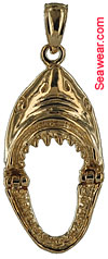 14kt hinged Jaws shark jaw gold charm
