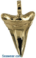 14k gold great white shark tooth pendant charm