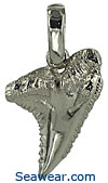 white gold serrated tiger shark tooth necklace jewelry