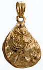 small 14kt full round 3D oyster shell charm
