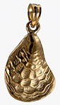 small 14kt oyster on the half shell pendant