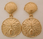 sand dollar and scallop shell earrings