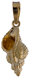 small 14kt full round 3D solid triton shell charm