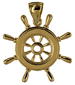 14kt ship steering wheel jewelry charm