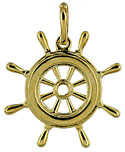 14kt ship's steering wheel jewelry charm