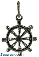 14kt white gold ships wheel necklace pendant charm jewelry