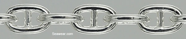 silver alternate mariner anchor link chain