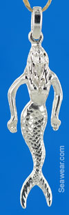 silver mermaid necklace jewelry pendant charm
