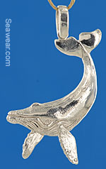 silver humpback whale necklace jewelry pendant