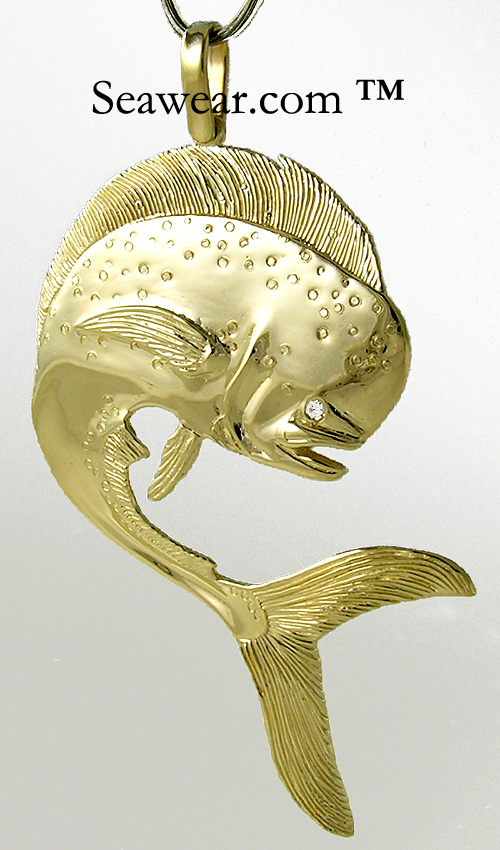 custom gold dolphinfish necklace