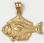14kt baby halibut necklace charm