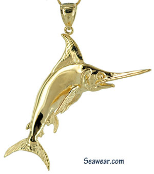 frull round white marlin jewelry necklace pendant
