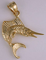 14k gold sailfish jewelry charm