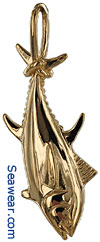 14kt small tail roped tuna jewelry pendant