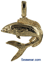 14k gold yellow tail snapper pendant