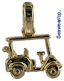 gold golf cart jewelry pendant