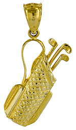 golf bag clubs gold jewelry