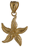 medium sized perfectly formed 14kt gold starfish