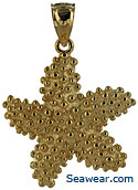 14k starfish covered with bumpies necklace jewelry