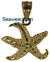 14kt dancing starfish necklace jewelry pendant