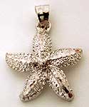 14k white gold starfish necklace pendant
