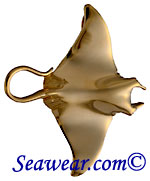 14kt horned manta ray necklace pendant charm