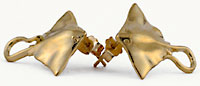 14k gold stingray post  earrings