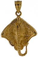 small 14kt spotted eagle ray pendant charm