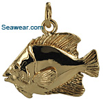 14kt gold porgie fish charm necklace pendant
