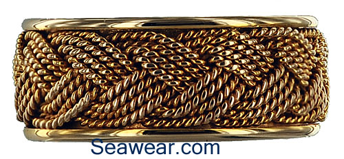 four strand turks head band in 14kt yellow gold