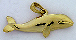 gold grey whale jewelry pendant