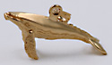3D humpback whale charm in 14kt