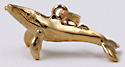 small 3D 14kt gold humpback whale