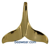 14kt gold large whale tale pendant