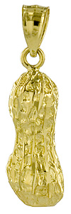 small 14kt gold peanut shell jewelry pendant