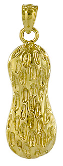 14kt gold peanut shell jewelry pendant