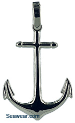 white gold anchor necklace pendant