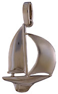 14k white gold sailboat jewelry pendant